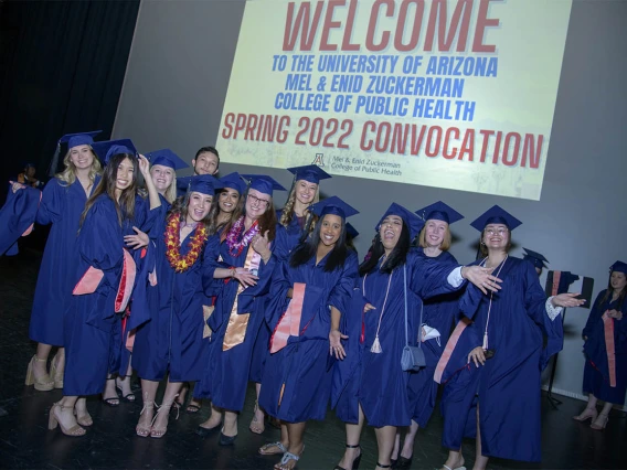 Master of Public Health graduates gather at Centennial Hall for the 2022 Mel and Enid Zuckerman College of Public Health spring convocation.