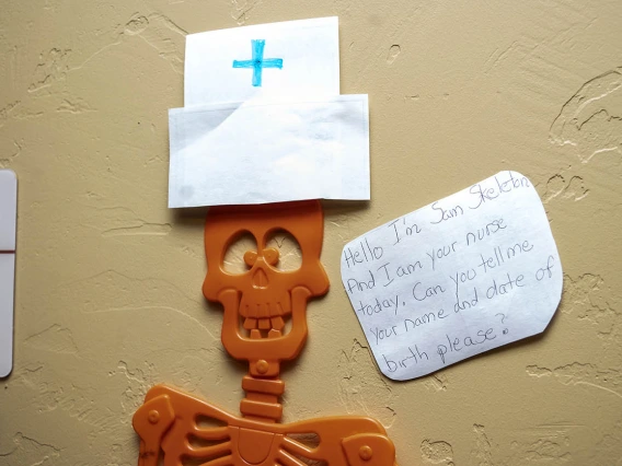 A little humor goes a long way, at least that’s how the College of Nursing’s Sam Skelton sees it as he greets visitors to the college this Halloween. 