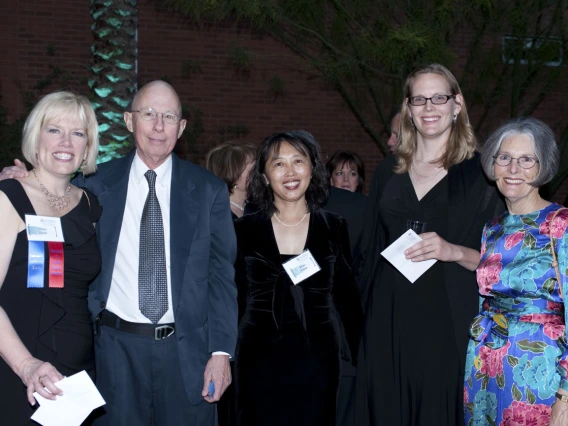 The 10th Anniversary Gala of the Mel and Enid Zuckerman College of Public Health on April 9, 2010. Pictured from left: Chris Tisch; Kent Campbell, MD, MPH; Zhao Chen, PhD, MPH; Kacey Ernst, PhD, MPH; Liz Campbell.