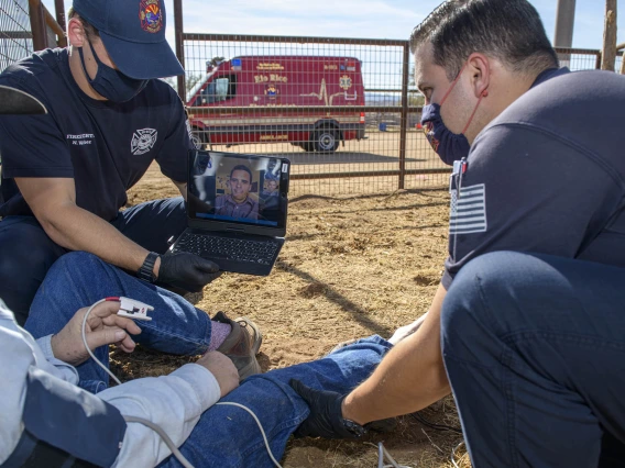 AzREADI, a new initiative involving the University of Arizona Health Sciences and Banner – University Medical Center Tucson, utilizes a telehealth platform that gives EMS providers at the scene of an accident access to emergency department physicians to virtually receive input on the best treatment option for a patient.