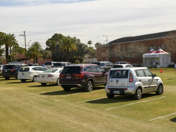 Vaccine recipients must stay in their cars at the vaccine site for an additional 15 minutes to monitor for any adverse reactions to the vaccine. 