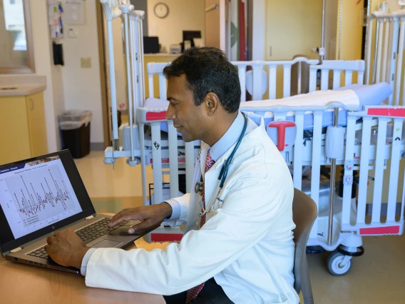 Ajay Perumbeti, MD, is a pediatric hematologist oncologist who is pairing his vast clinical expertise with a growing base of expertise as a data scientist with the intent of gaining new knowledge that will benefit patients.
