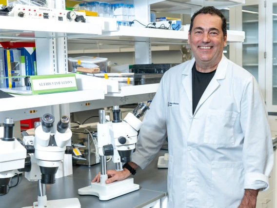 portrait of Aaron McGee in a research lab at the University of Arizona College of Medicine Phoenix