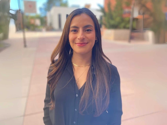 Medical student Gabriela Orozco poses for a photo in an outdoor setting.