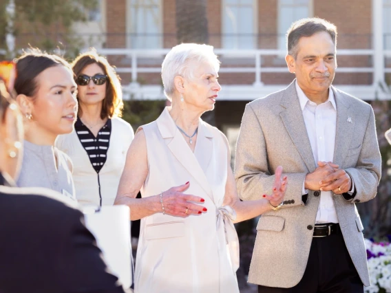 Philanthropist Pat Gerleman and University of Arizona President Suresh Garimella 