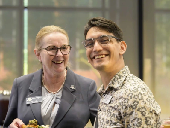 Photo of Chris Childers, PT, PhD, and student Ty Rodriguez smiling.