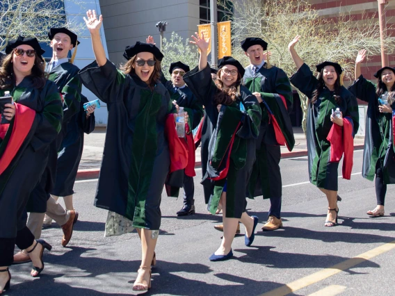 The class of 2022 parades down 3rd St. to the Phoenix Convention Center.