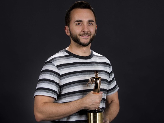 Adolpho Navarro, pictured with a Telly Award received in a previous year