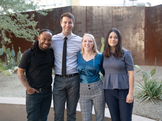Members of the All of Us UArizona-Banner communications and engagement team in Phoenix who helped Arizona register 50,000 participants are (from left) Tony Wheaton, Greg McAteer, Marissa McLelland and Briana Reviere.