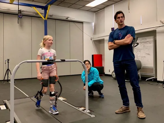 Third-year MD/PhD student Ben Conner is studying a robotic walking therapy for children with cerebral palsy.