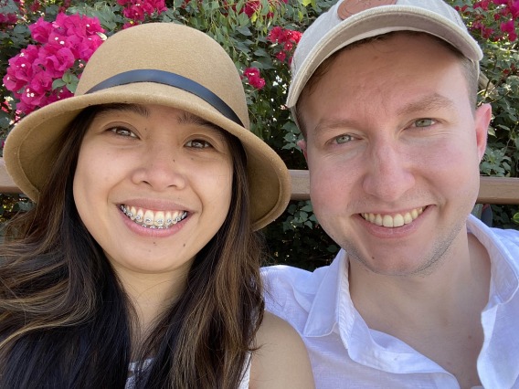 Shienna Braga and Eric Taylor, who plan to marry in 2024, received their pharmacy residency matches along with 47 other R. Ken Coit College of Pharmacy students. (Photo courtesy Eric Taylor and Shienna Braga)