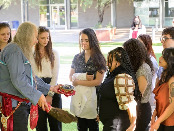 Carlos Gonzales, MD, has been presiding over the College of Medicine – Tucson’s annual Tree Blessing Ceremony for more than 10 years. 