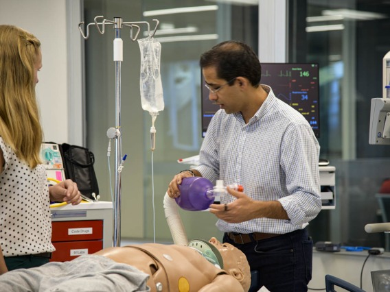 Inside the ASTEC simulation space, students practice with all the equipment they would see in a hospital.