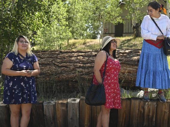 From left, Diné College students Angel Leslie, Alyssa Joe and program manager Kaitlyn Haskie spent time at Mt. Lemmon during a field trip – part of the URBRAIN neuroscience internship.