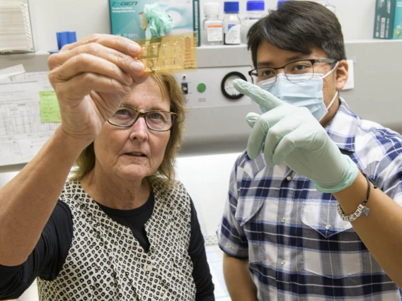 Dr. Anne Cress (left) devotes her career to decoding cellular conversations. She hopes it will lead to drugs that can “talk” to cancer cells.