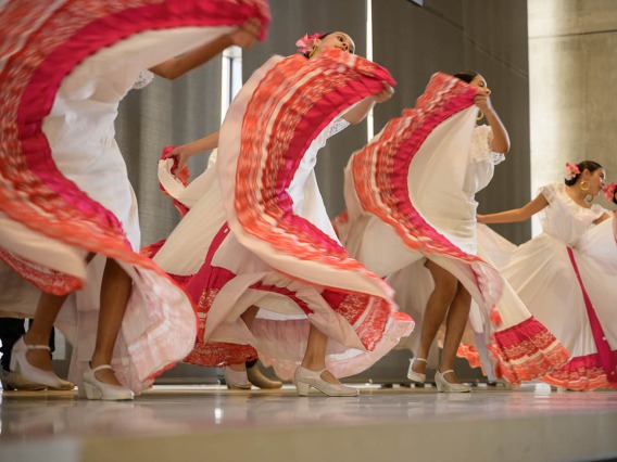 Members of Ballet Folklorico Tapatio dance during the inaugural Feast for Your Brain community event on Sept. 10.