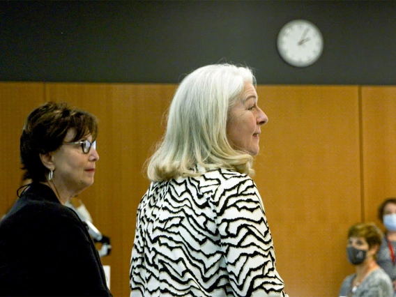 Mary O’Reilly, PhD, Bioscience Research Programs, and Juliet Gomez, from the Flinn Foundation, lead a discussion at HealthTech Connect on health technology and resources.