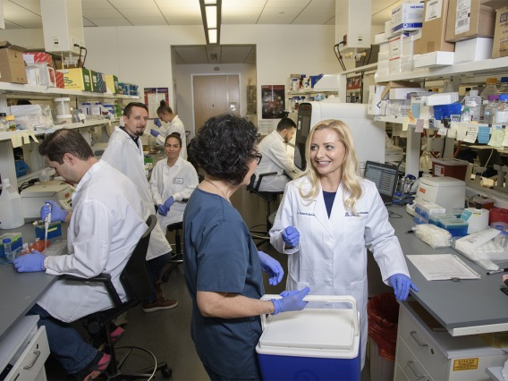 Melissa Herbst-Kralovetz, PhD, with her team inside the lab at the Phoenix Biomedical Campus.