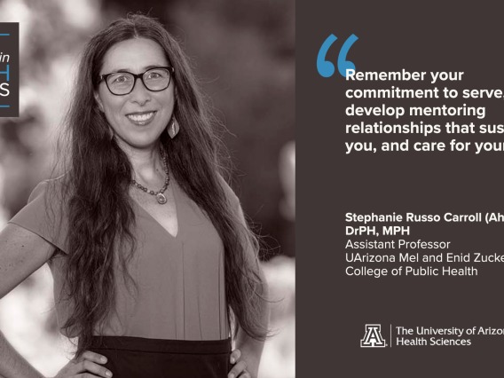 Stephanie Carroll (Ahtna), DrPH, MPH, grew up in a household with a public health professional and an Indigenous physicist who showed her the importance of relationships with the non-human world – plants, animals, soils and the cosmos – for our well-being.