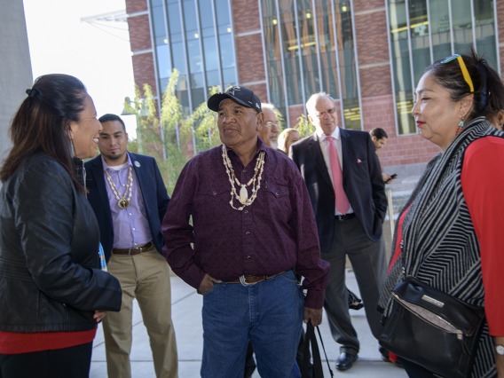 Attendees gather outside the Health Sciences Innovation Building for the blessing ceremony, Nov. 1, 2019.