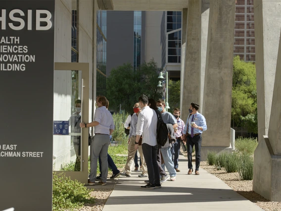 College of Medicine – Tucson students enter the Health Sciences Innovation Building.