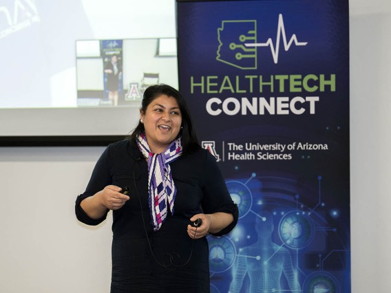 Jasmine Bhatti, PhD, cofounder of Navi Nurses, participates as one of the event’s health care technology organization spotlights. 