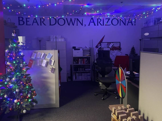 The Office of Admissions at the College of Medicine – Tucson has everything but a crackling fire to set a warm scene for the holidays. 