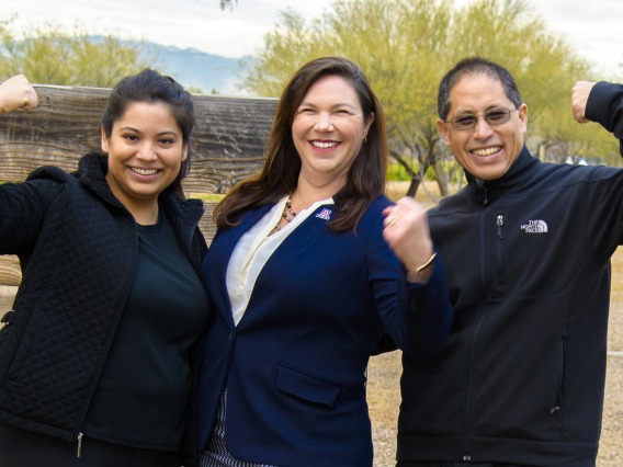 Bringing different perspectives to providing health care yields better outcomes. From left to right: Ravina Thuraisingam, MD, College of Medicine – Tucson class of 2020, Jennifer Bea, PhD, and Vinson Lee, MS, research coordinator, in a photo from 2019.