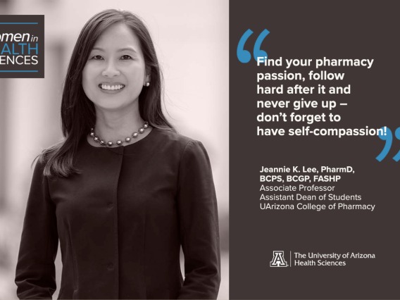 Jeannie K. Lee, PharmD, BCPS, BCGP, FASHP, started as an art major but wanted to move toward a helping profession. A love of people and science led her to health sciences and pharmacy. Her goal is to inspire and equip students to be innovative and resilient pharmacists and scientists. 