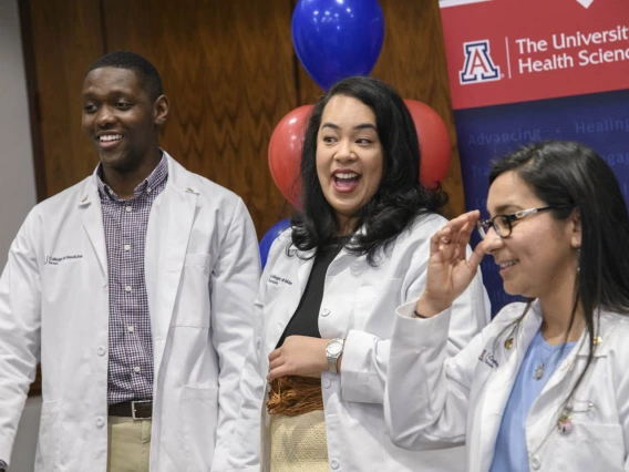 Primary Care Physician scholarship recipients Caylan Moore, Kaloni Philipp and Naiby Rodriguez.