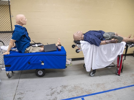A vendor donated two high-fidelity manikins to add to the realism of Tucson Airport Authority’s full-scale emergency drill. After ASTEC decorated the manikins with wounds, they were ready for first responders, who can use them to practice caring for patients in any emergency situation.