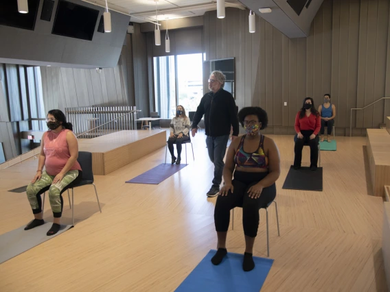 Andrew Belser demonstrates movement techniques from the Feldenkrais Method, which uses movement to increase self-awareness and improve function.