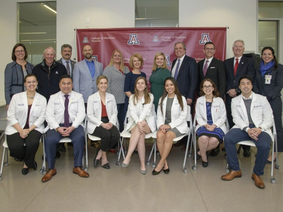 The College of Medicine – Phoenix recipients of the first Primary Care Physician scholarship celebrated their awards at a reception in January. These medical students have committed to practicing a primary care profession in Arizona after they graduate, helping to reduce the shortage of such care in underserved urban and rural communities across the state.