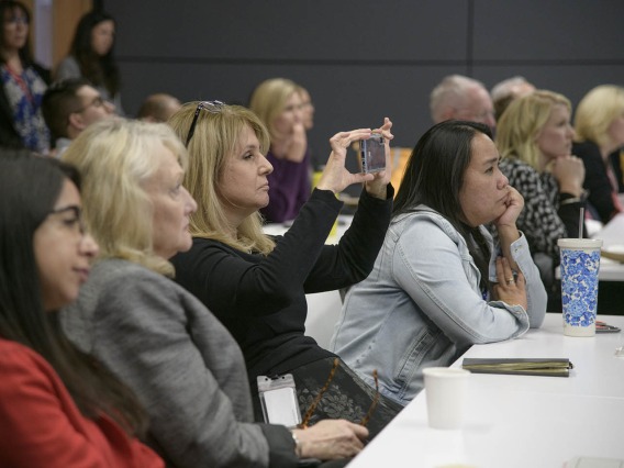 The town hall event in Phoenix brought together faculty and staff for updates about Health Sciences.