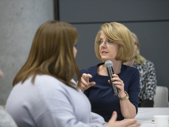 Associate Director of the Arizona Center for Rural Health Heather Carter, EdD, answers a question during the town hall event in Phoenix.