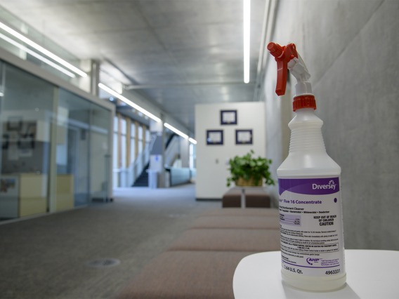 Across campus, cleaning products are ubiquitous.