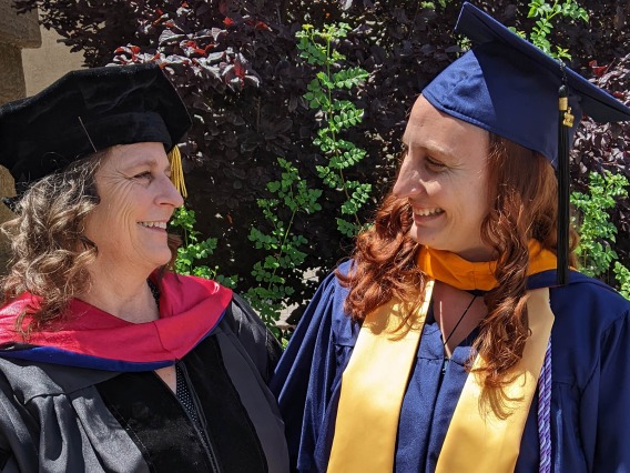 Assistant Clinical Professor Lorre Laws, PhD, and her daughter Katie DiBene, who graduated from the College of Nursing’s Master of Science for Entry into the Profession of Nursing program.