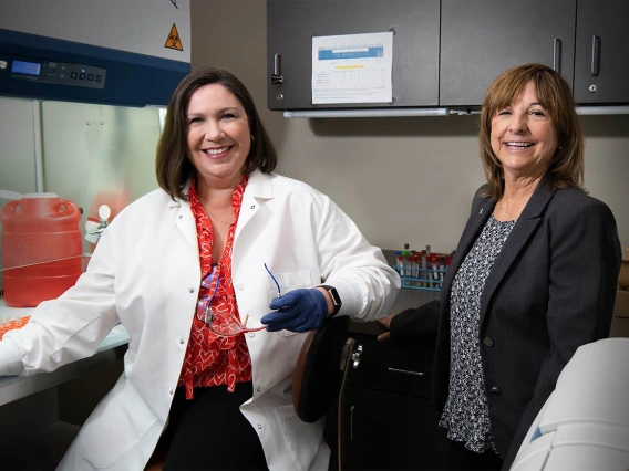 (From left) Jennifer Bea, PhD, and Cynthia Thomson, PhD, RD, lead “Student Transformative Experiences to Progress Undergraduate and Graduate Professionals,” or “STEP-UP,” a 10-week, full-time summer program aimed at motivating students to pursue a career in cancer prevention science.