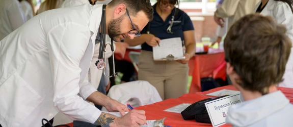 doctors at a public screening event