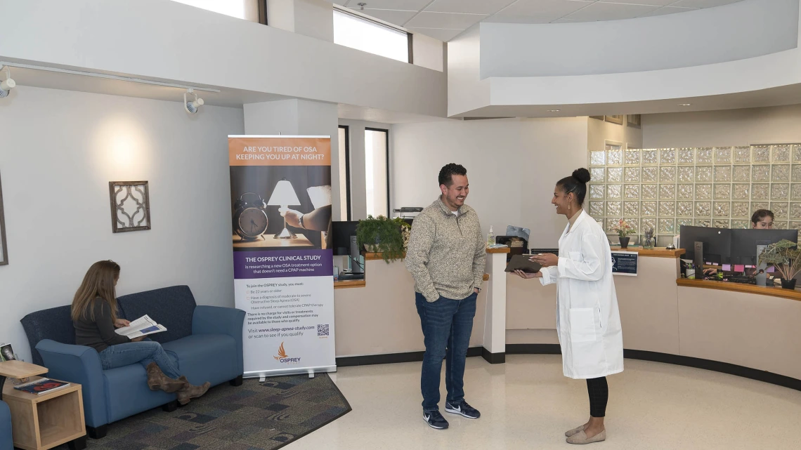 The reception area at the new University of Arizona Clinical and Translational Sciences Research Center is large, modern and filled with natural light — all improvements over the center’s old space. 