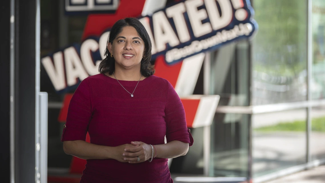 Dr. Mona Arora, an assistant professor of public health, co-chaired the UArizona Vaccine Task Force. Her newest role is co-leading a statewide effort to improve vaccine rates and address related health disparities that’s funded by the CDC and Arizona Department of Health Services. 