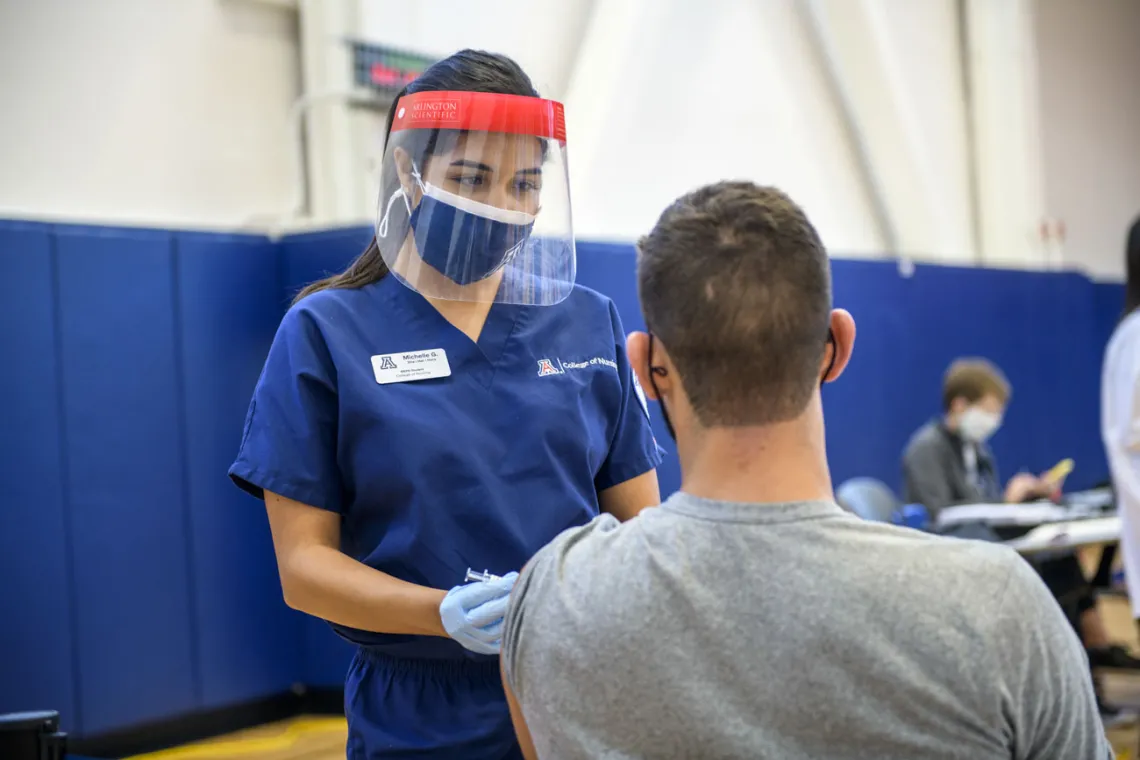 A childhood experience with Wilms tumor inspired Michelle Garcia, a College of Nursing master’s degree student, to enter health care. “I’m a cancer survivor,” she says. “Ever since I was a little girl, I wanted to be in that same type of environment, helping give back.”