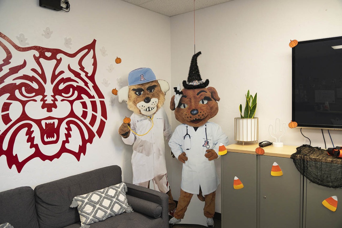 Wilbur and Wilma donned costumes in the College of Medicine – Tucson’s Student Affairs office. 