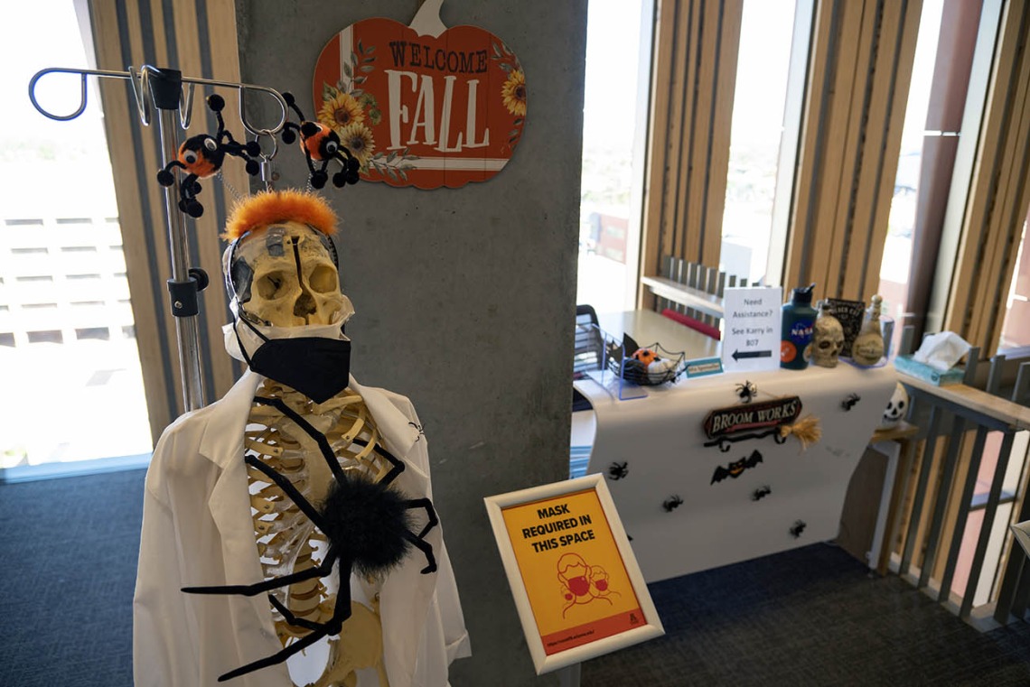The Interprofessional Clinical and Professional Skills Center on the eighth floor of the Health Sciences Innovation Building is operating with a skeleton staff this week. 