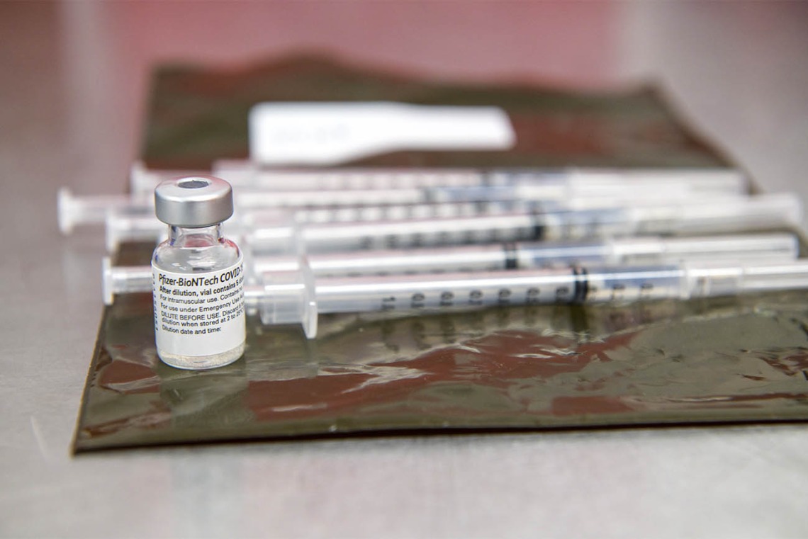 One vial of the Pfizer vaccine can be used to prepare six doses.