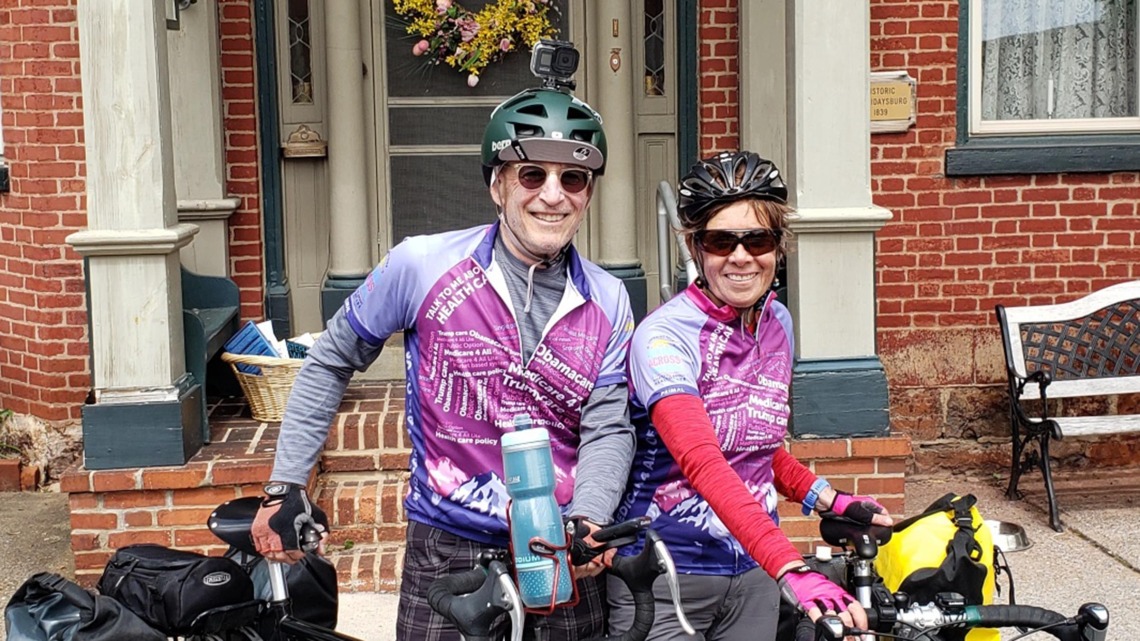 College of Medicine – Tucson professor Paul Gordon, MD, MPH, and his wife, Eve Shapiro, MD, emeritus professor of pediatrics, begin their ride in May in Hollidaysburg, Penn.