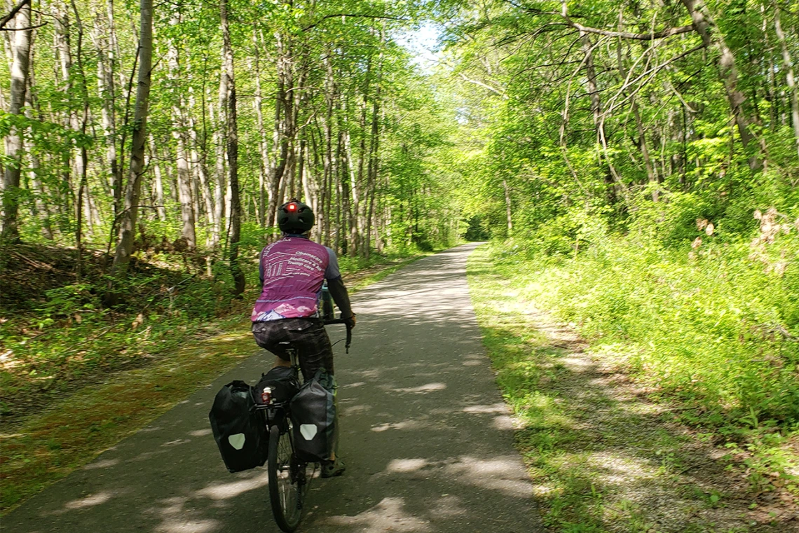 Paul Gordon, MD, MPH rides near Poland, Ohio.