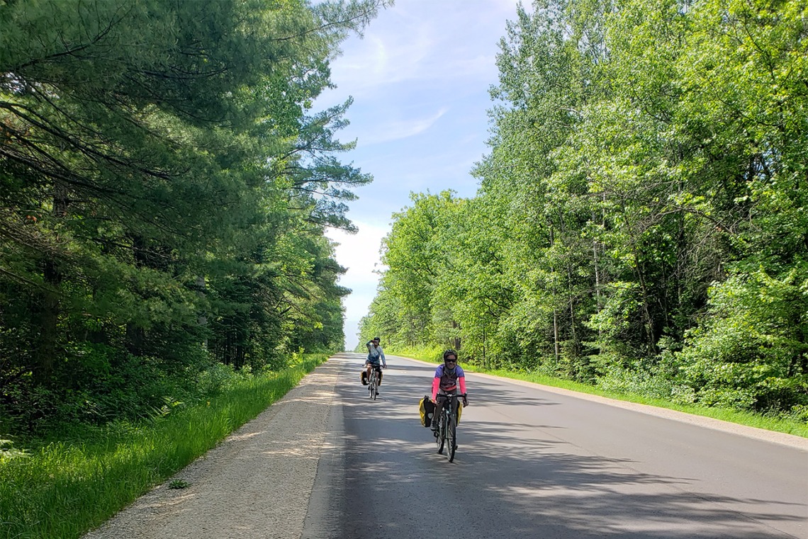 A green, paved stretch of Michigan.