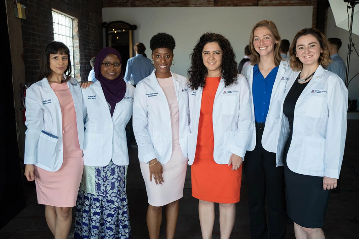 Maëliss Gelas, Fatouma Tall, Shannon Alsobrooks, Rose Graf, Rachel "R" Reichenbach and Theresa Riley at the ceremony.