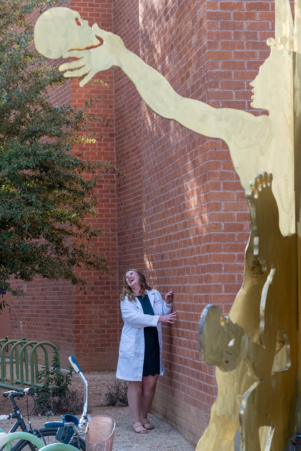 Doctor of Nursing Practice student Autumn Rhodes poses for a photo after the white coat ceremony. 